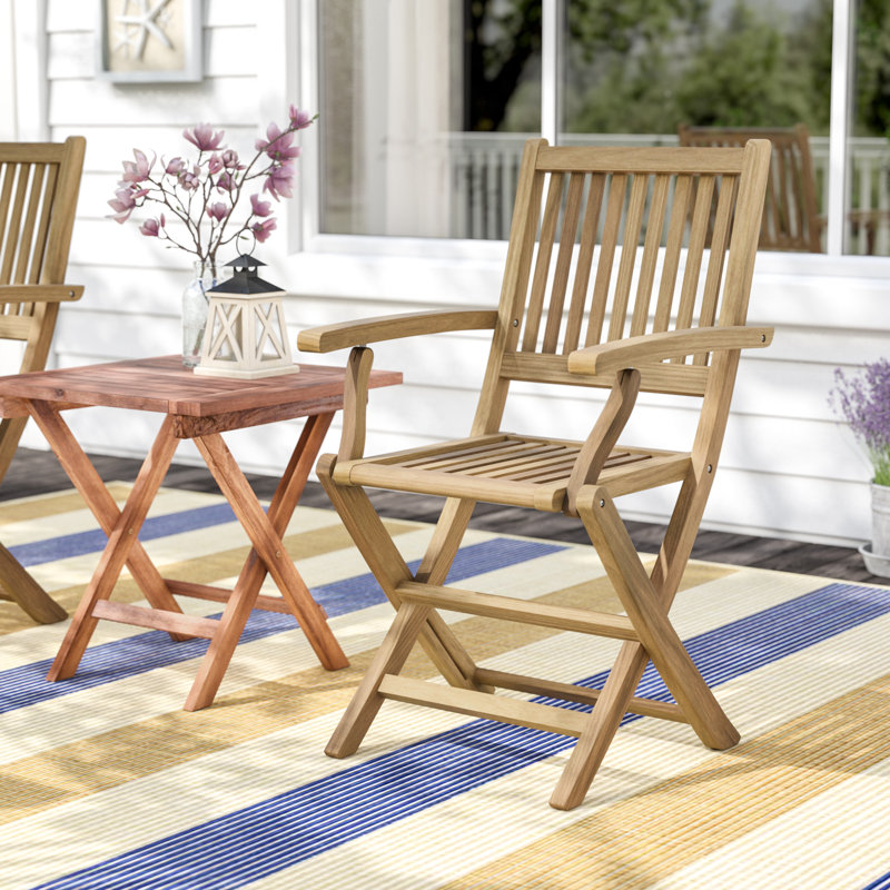 Howard Folding Teak Patio Dining Chair Birch Lane